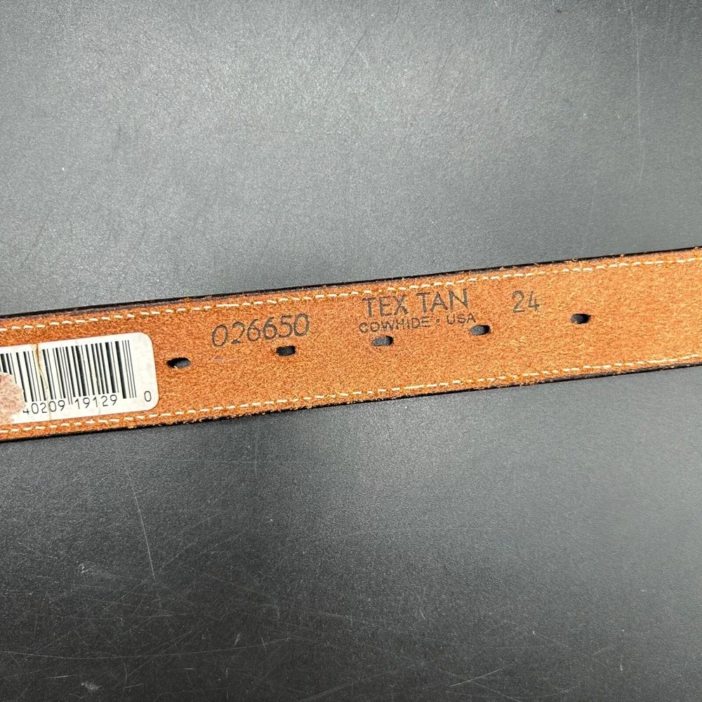 Tex Tan Cowhide Leather Native Southwestern Colorful Woven‎ Belt Size 24 USA